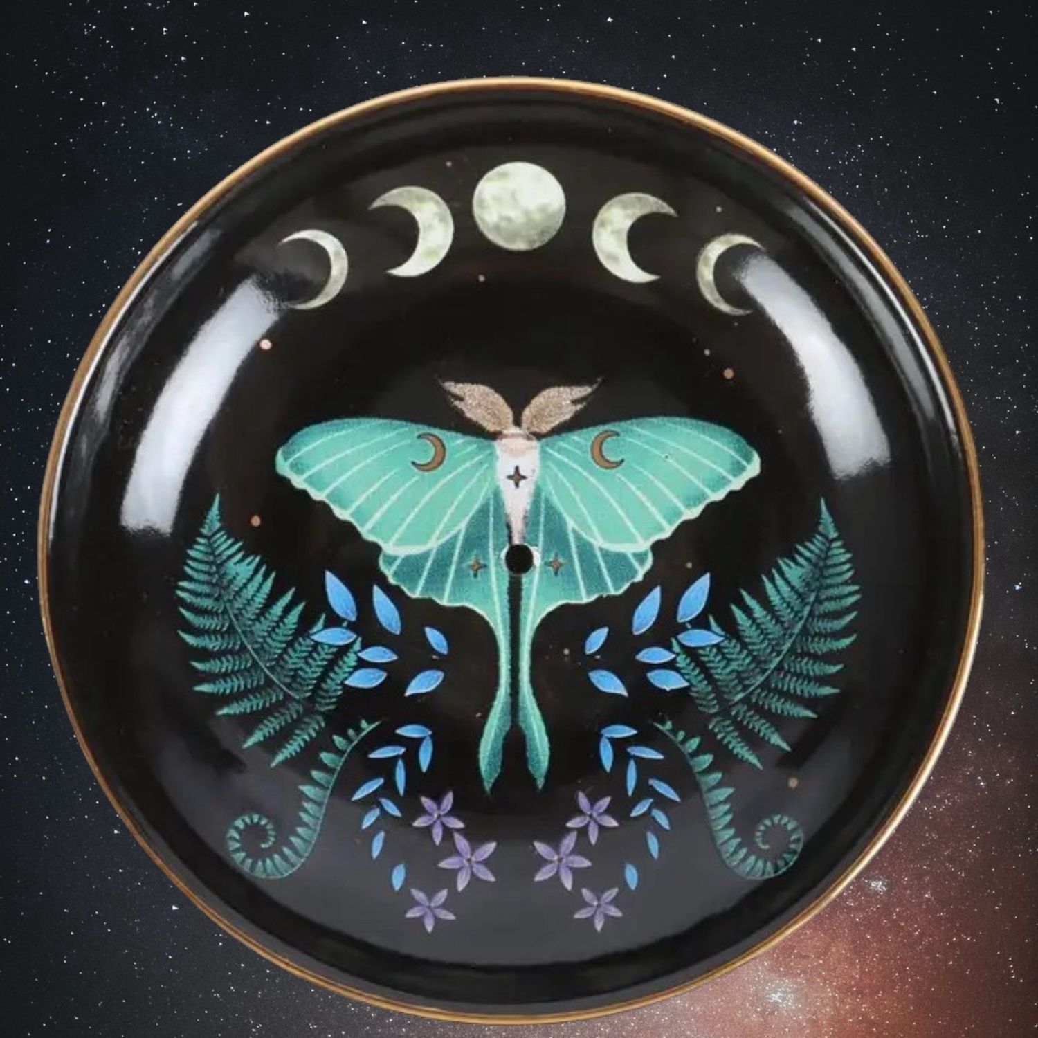 Luna Moth Ceramic Incense Holder