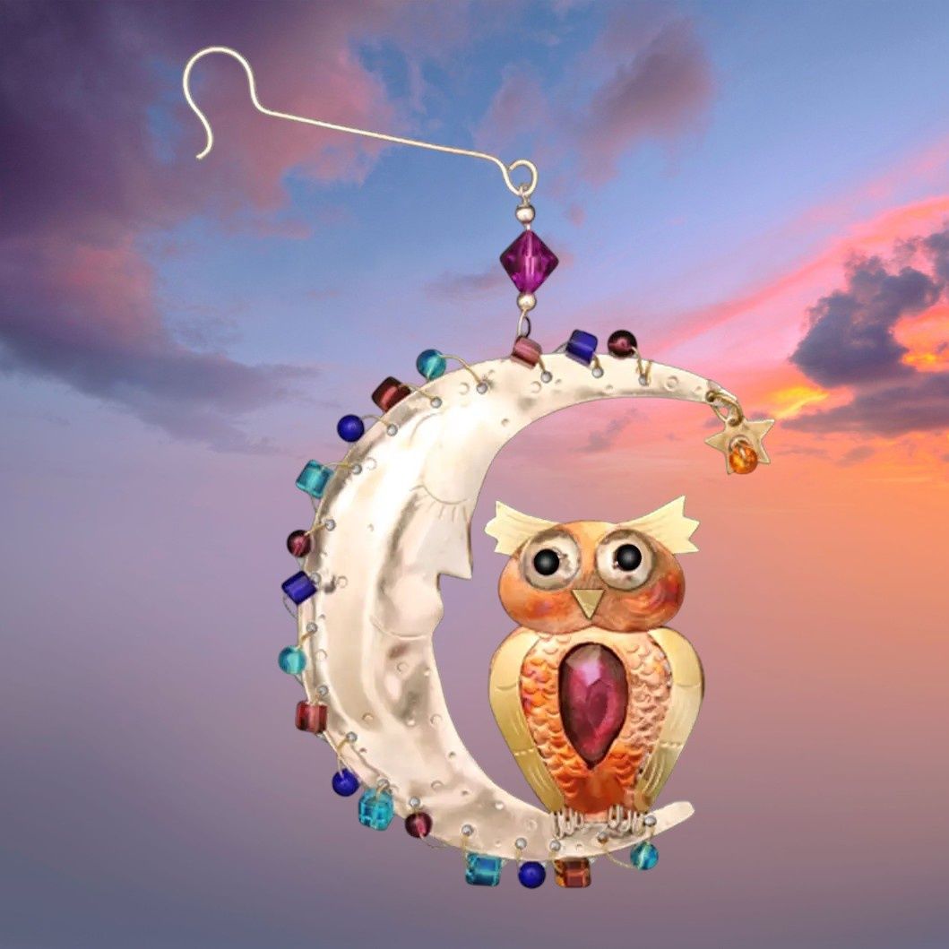 Twilight Owl Metal Ornament