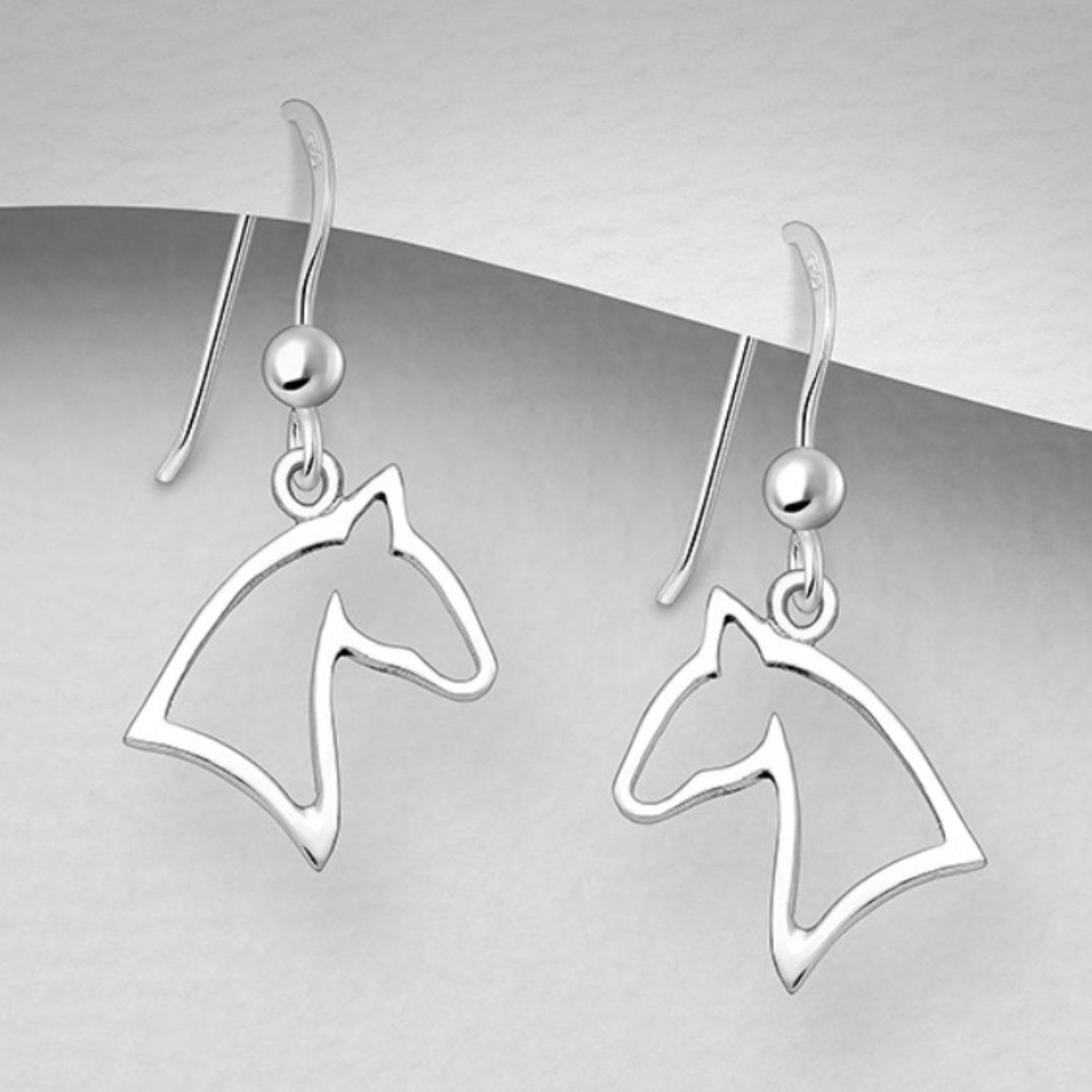 Open Horse Head Sterling Earrings