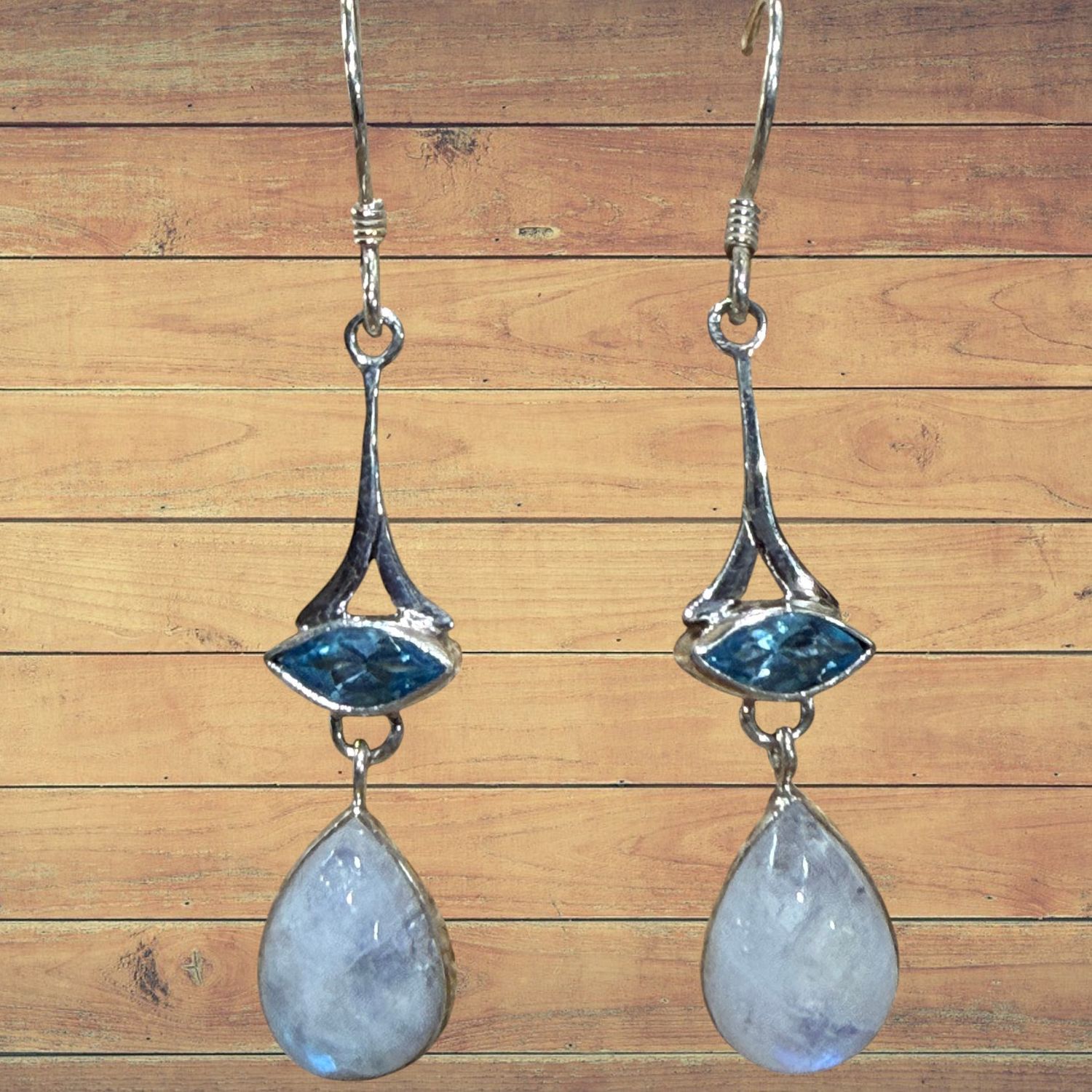 Blue Topaz Moonstone S/S Earrings