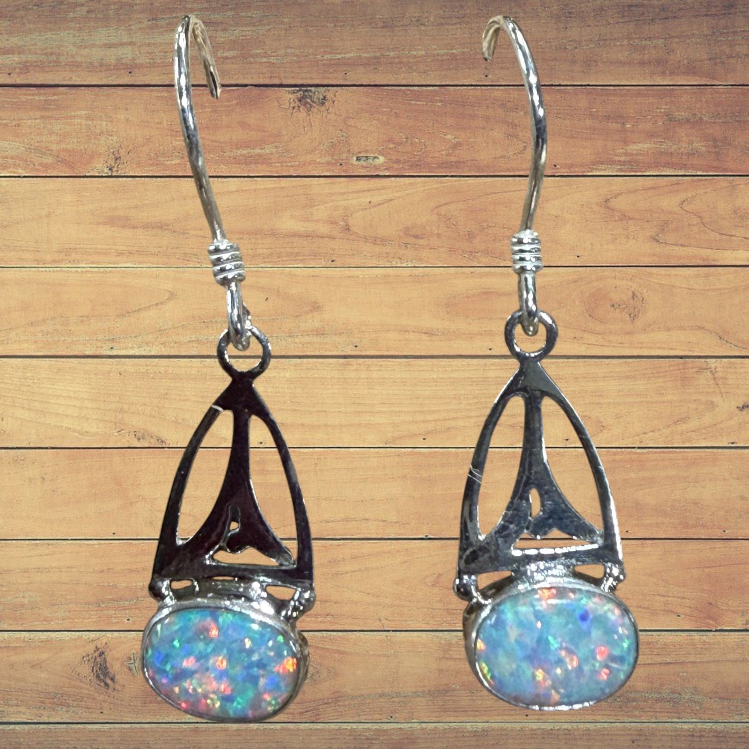 East West Fire Opal Drop S/S Earrings