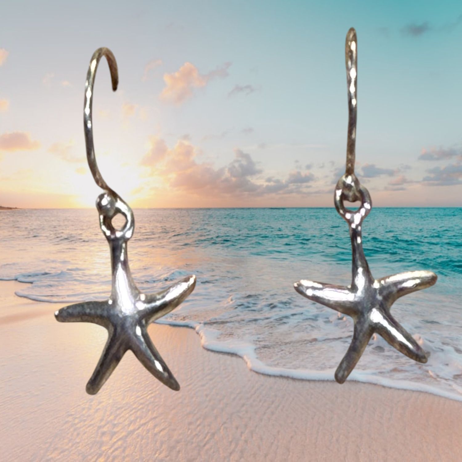 Dainty Starfish Sterling Silver Earrings