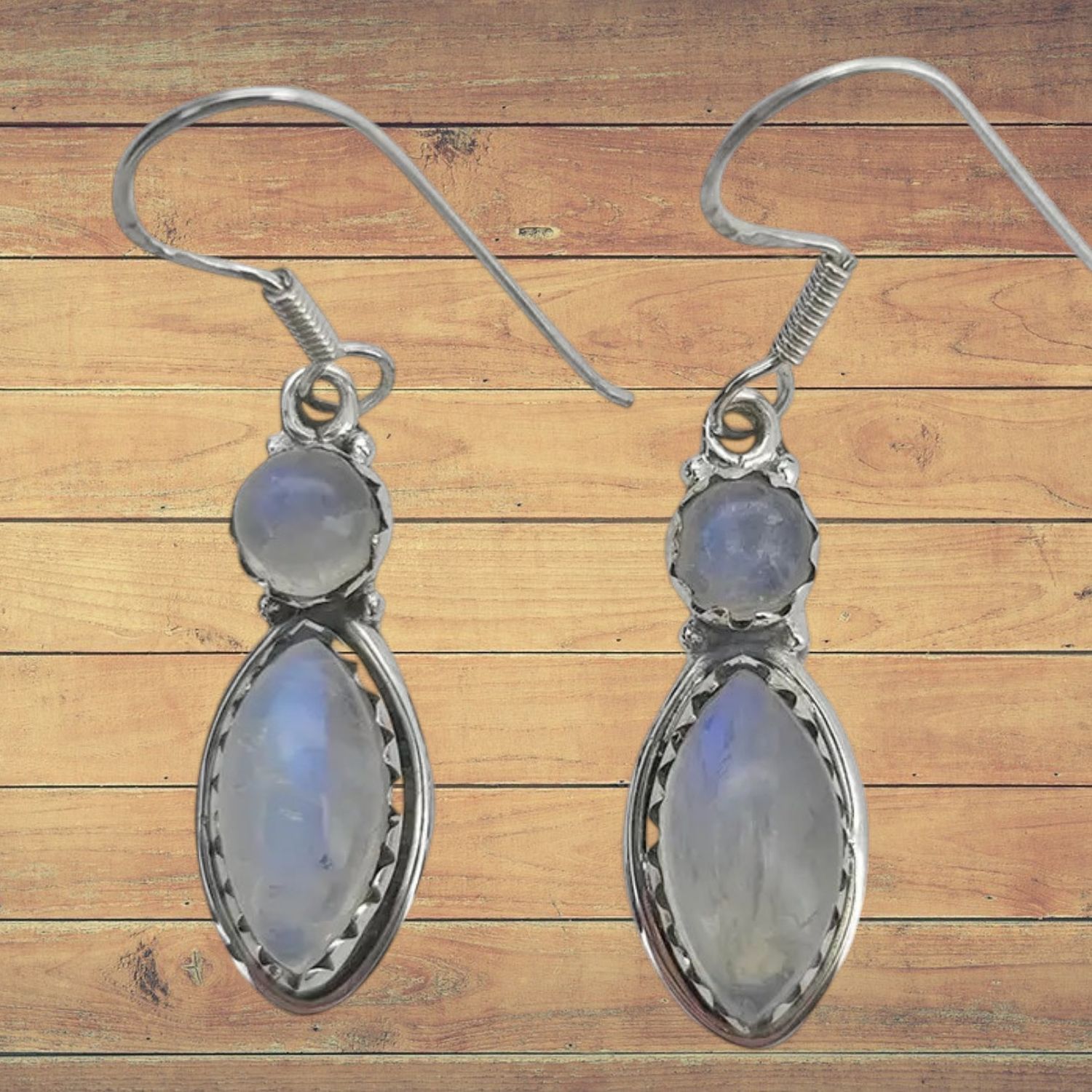 Double Moonstone S/S Earrings