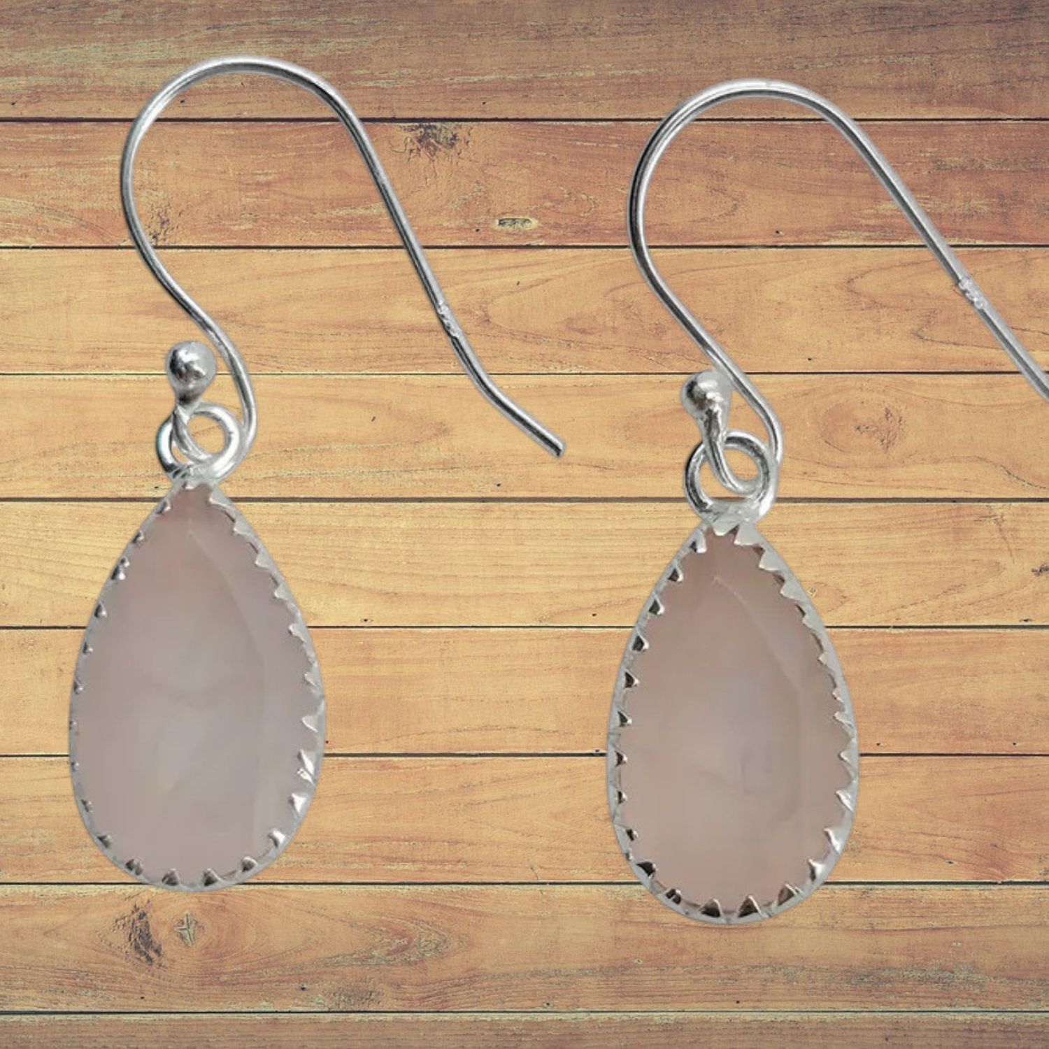 Faceted Rose Quartz S/S Earrings