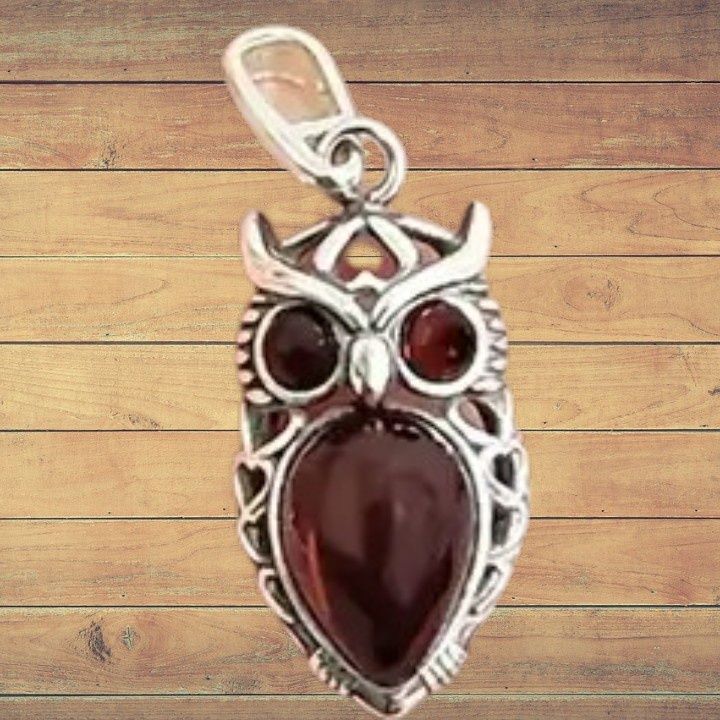 Cherry Amber Owl S/S Pendant