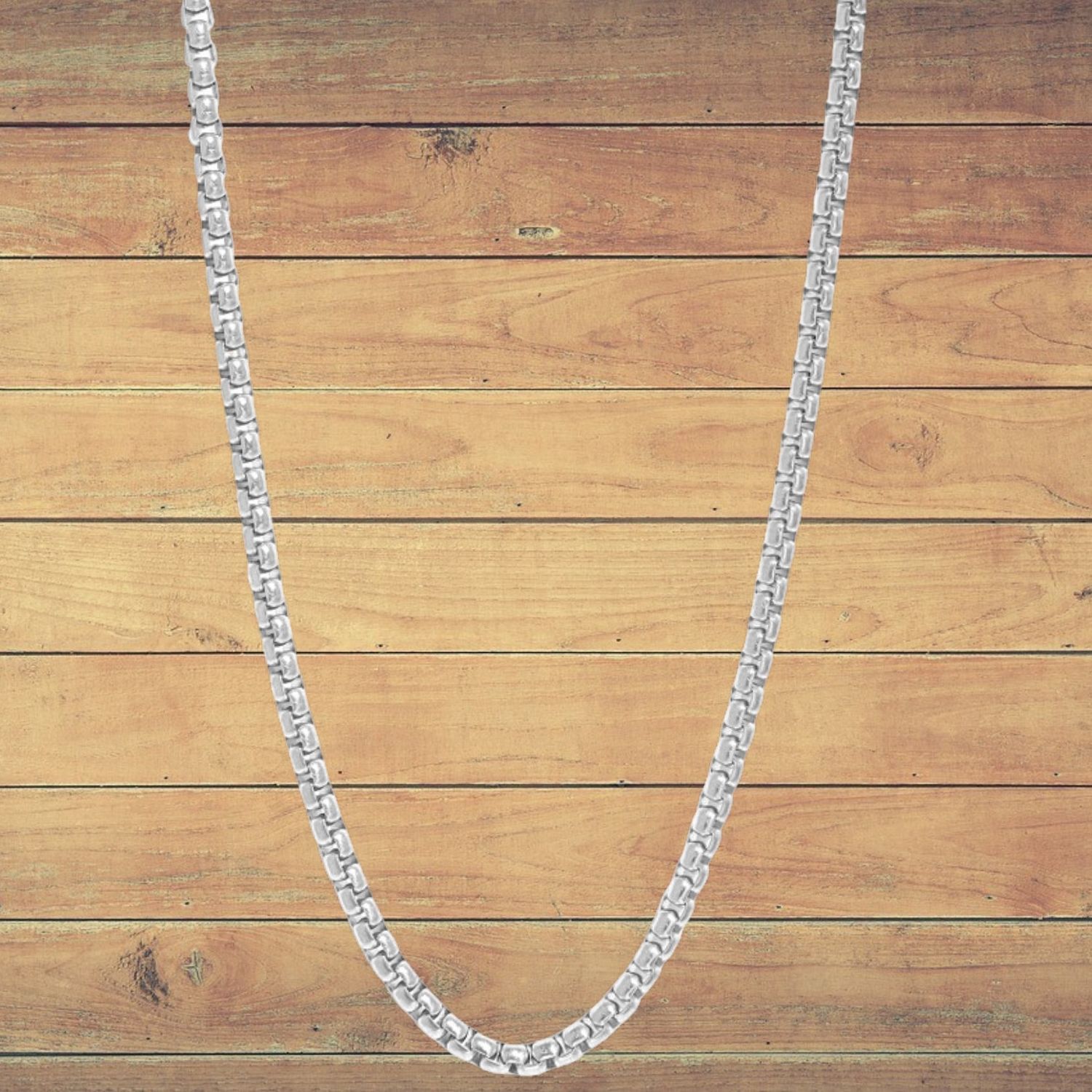 Rounded Box 24" Stainless Steel Chain