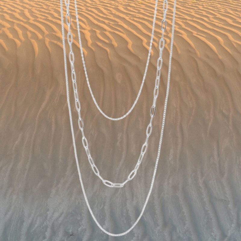 Triple Layered 18" Stainless Steel Necklace
