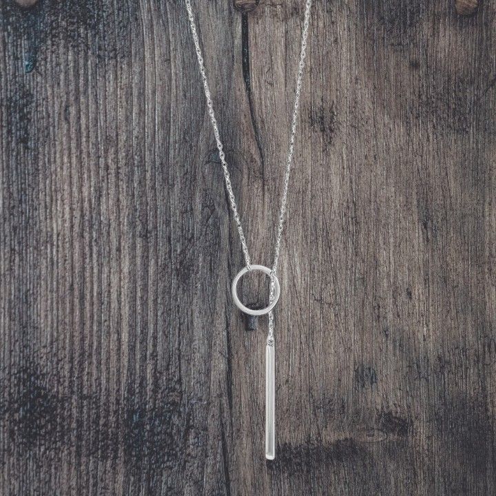 18" Stainless Steel Loop Chain Lariat Necklace