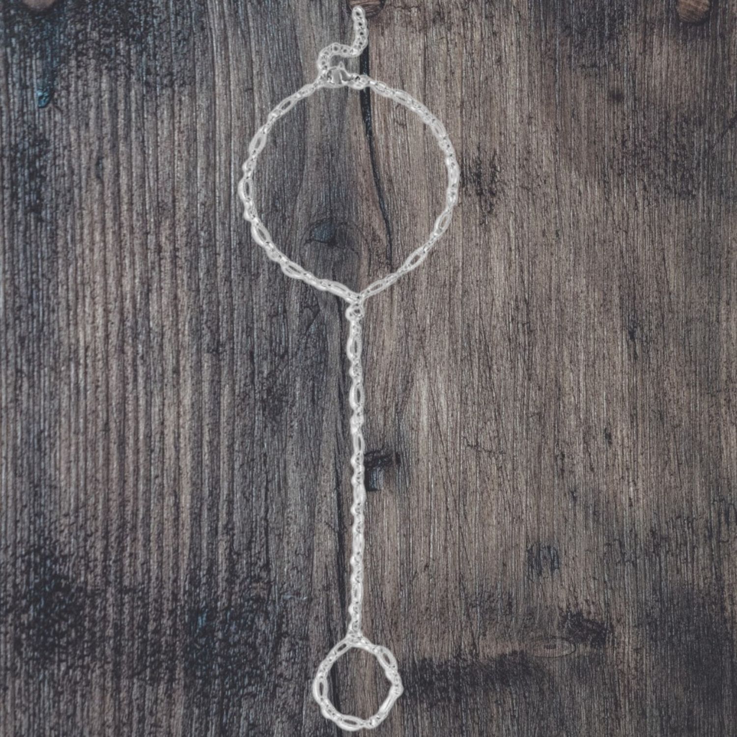 Hammered Oval Stainless Hand Chain