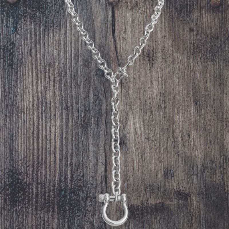 Horseshoe Carabiner Stainless Y Necklace
