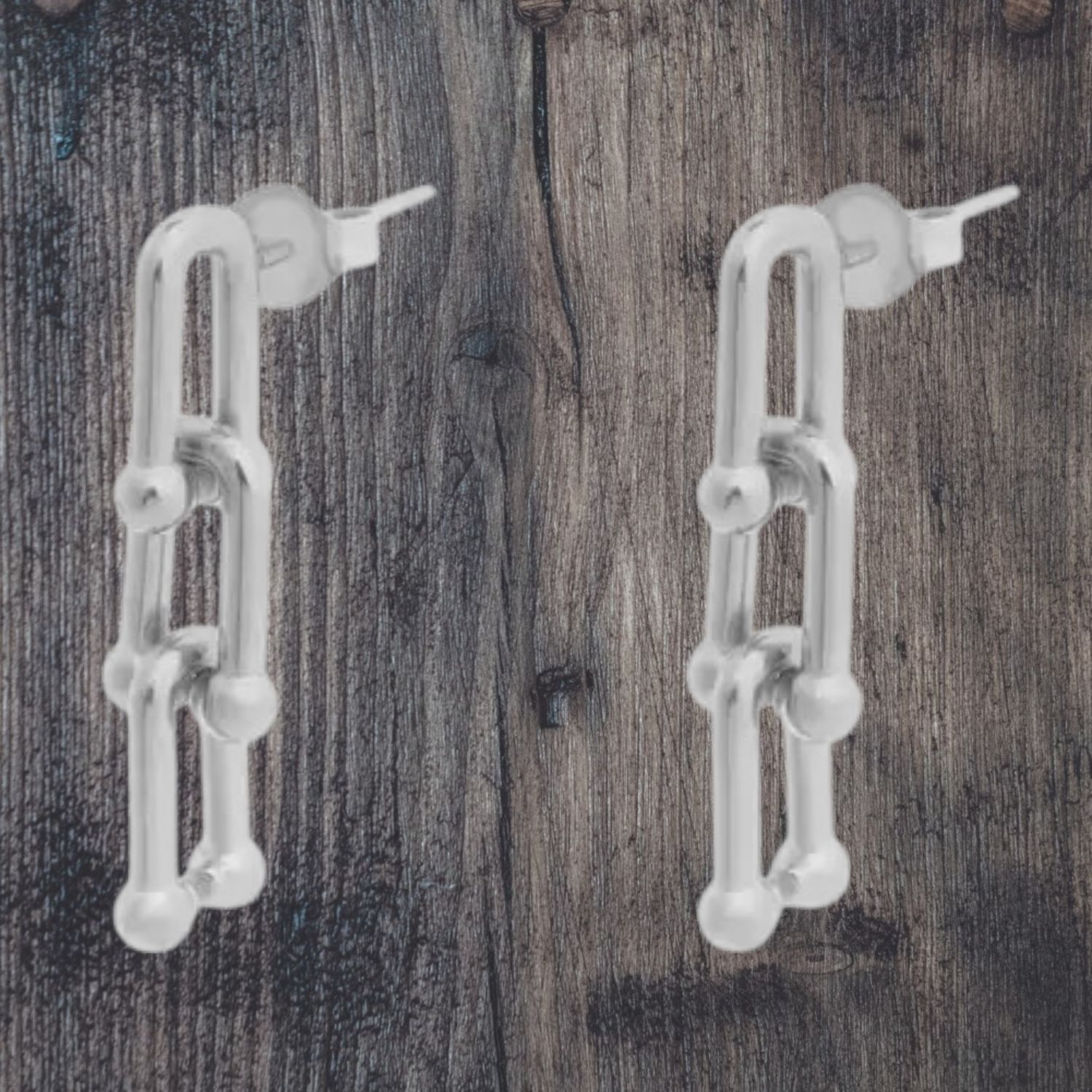 U-Lock Stainless Steel Chain Earrings