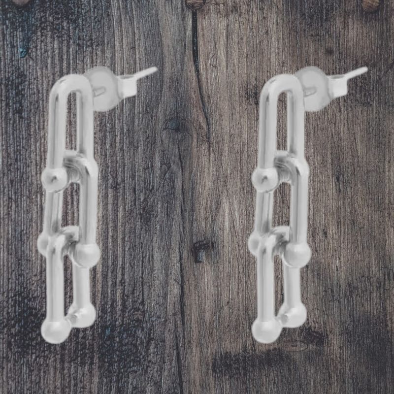 U-Lock Stainless Steel Chain Earrings