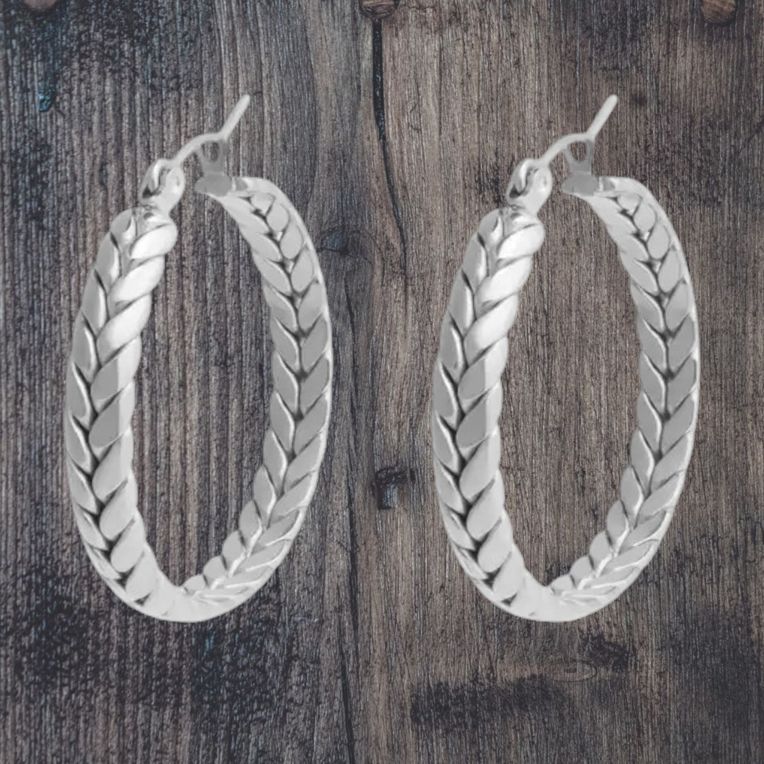 Braided Stainless Steel Hoop Earrings