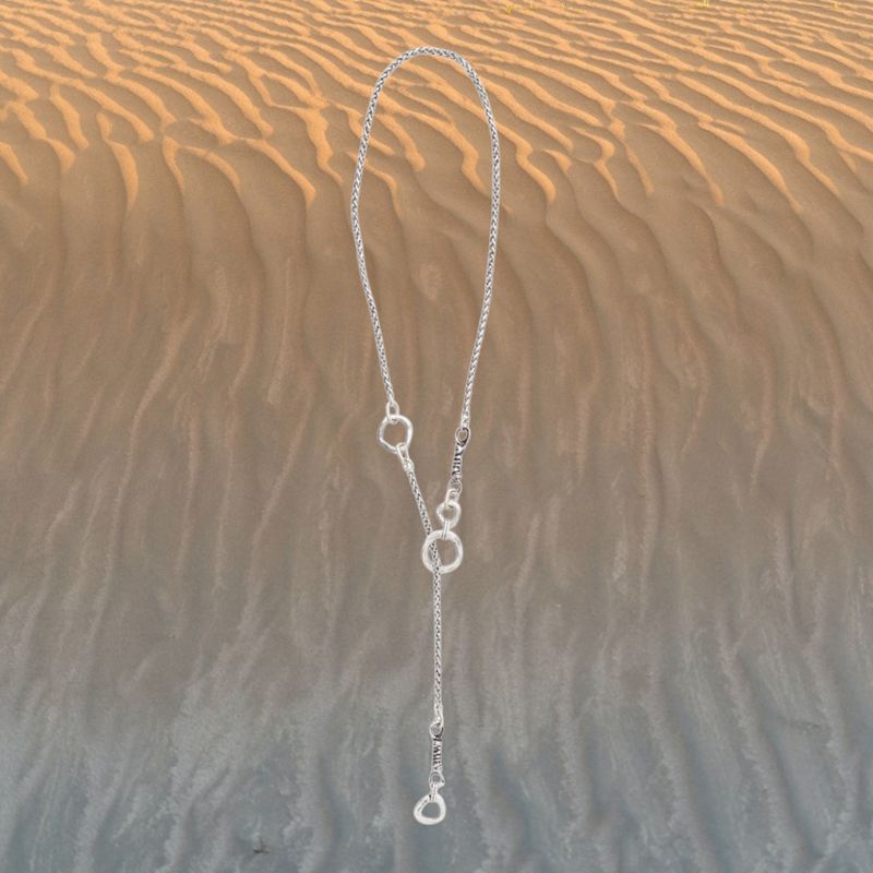 Hammered Circles Pewter Lariat Necklace