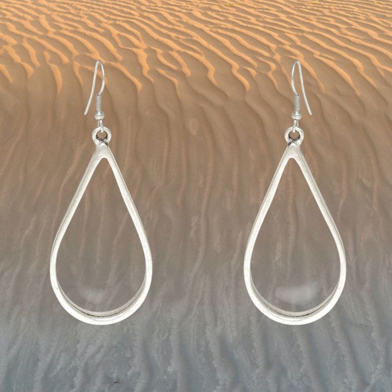 Thick Teardrop Pewter Earrings