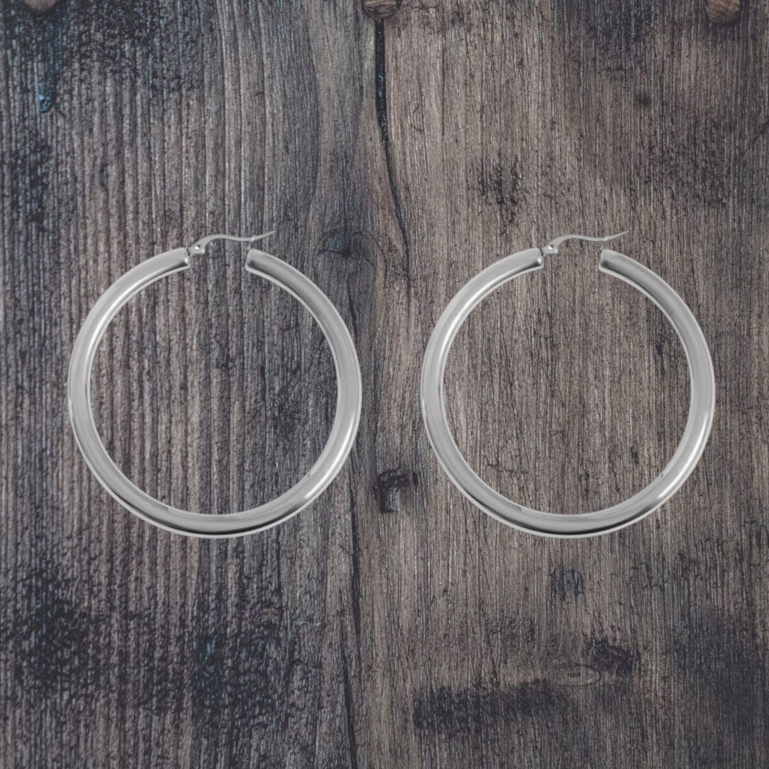 Thick Stainless Steel Classic Hoop Earrings