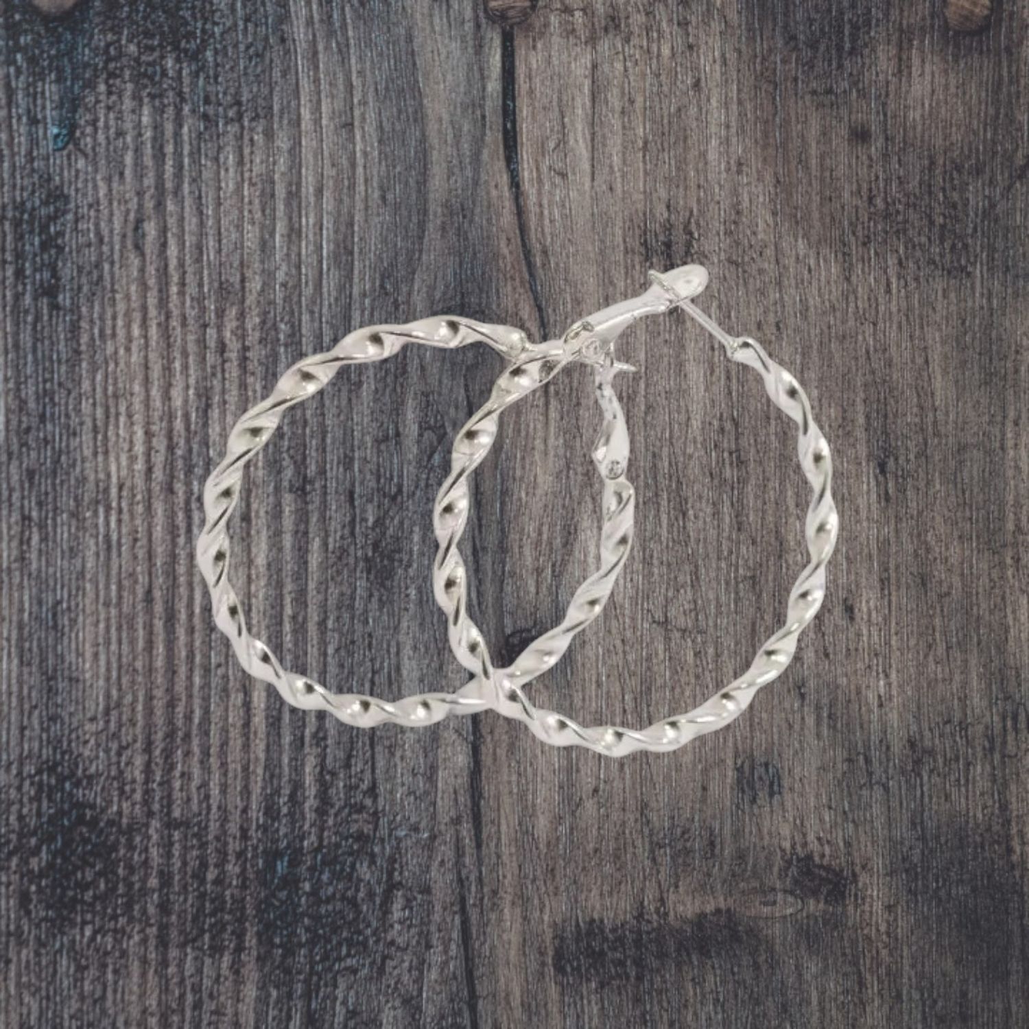 Twist Stainless Steel Hoop Earrings