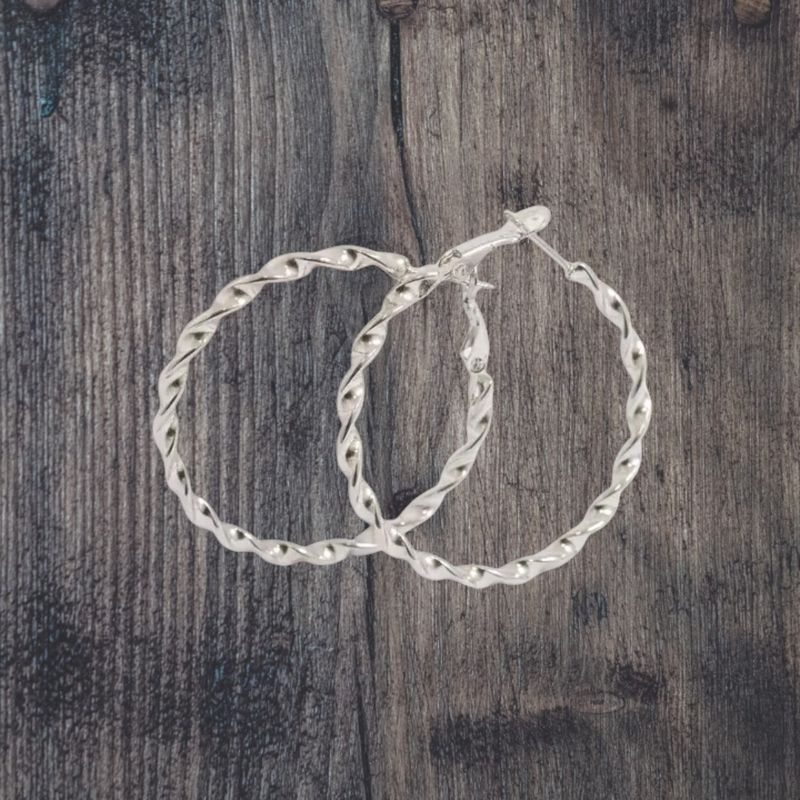Twist Stainless Steel Hoop Earrings Twist Stainless Steel Hoop Earrings