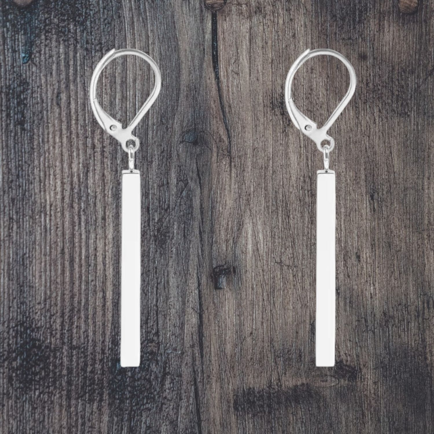 Vertical Bar Drop Stainless Steel Earrings
