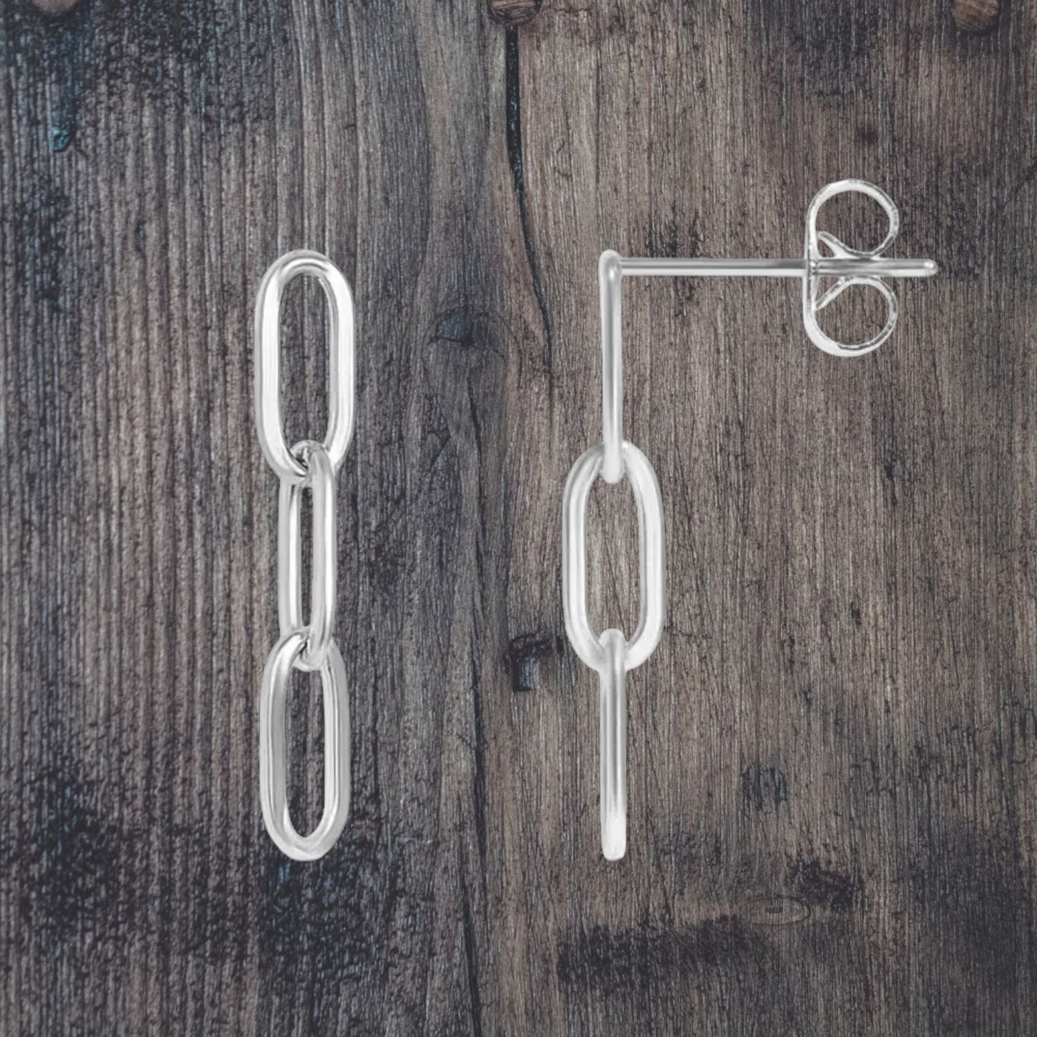 Dainty Paperclip Chain Stainless Steel Earrings