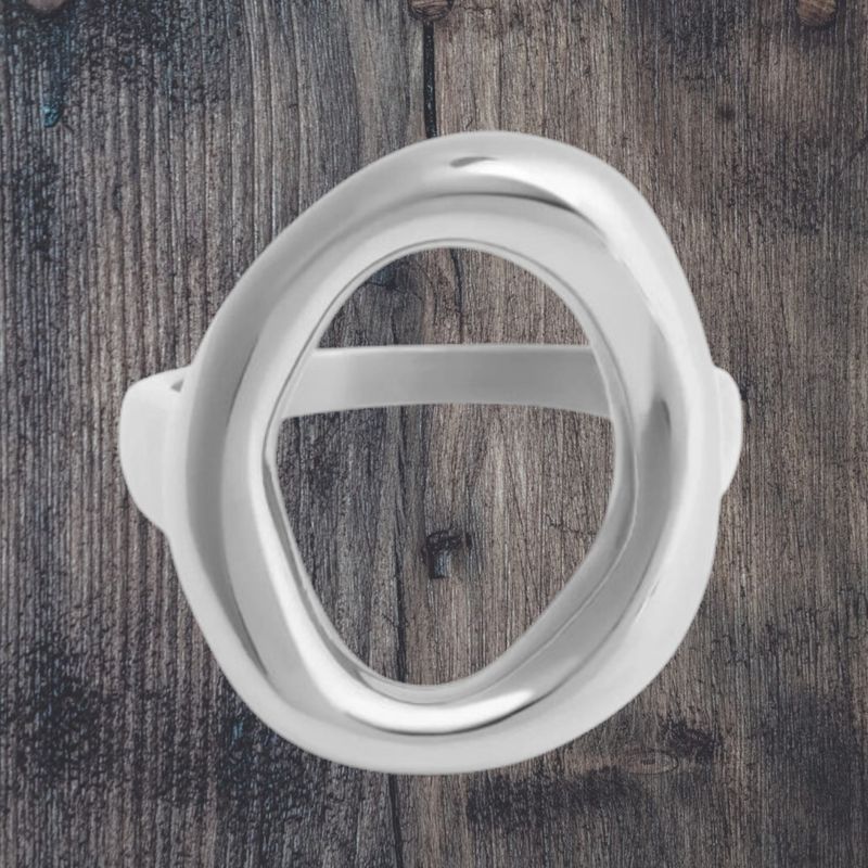 Organic Oval Stainless Steel Ring