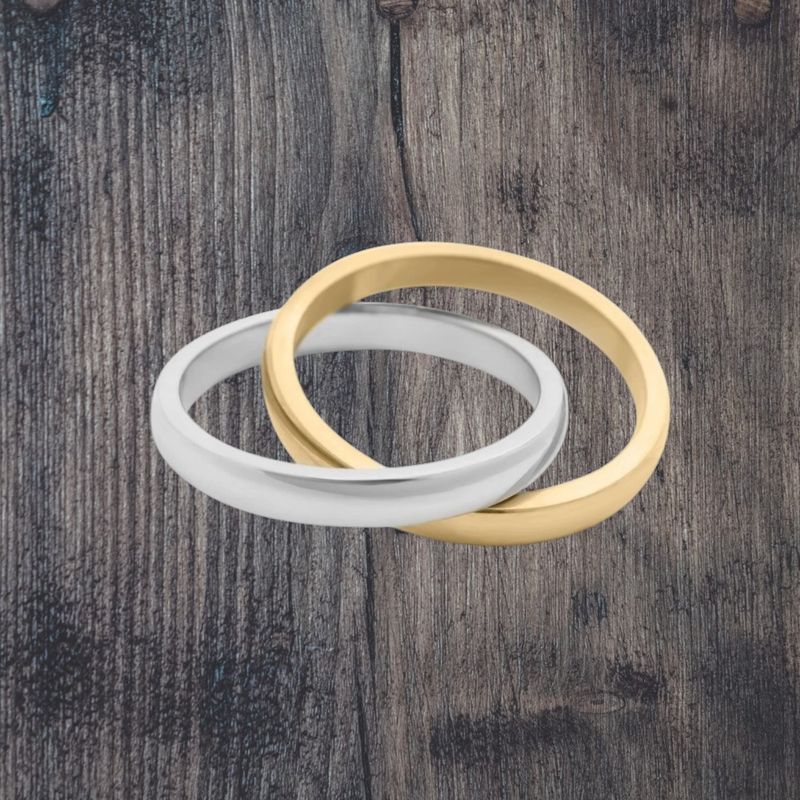 Mixed Metal Interlocking Stainless Steel Ring