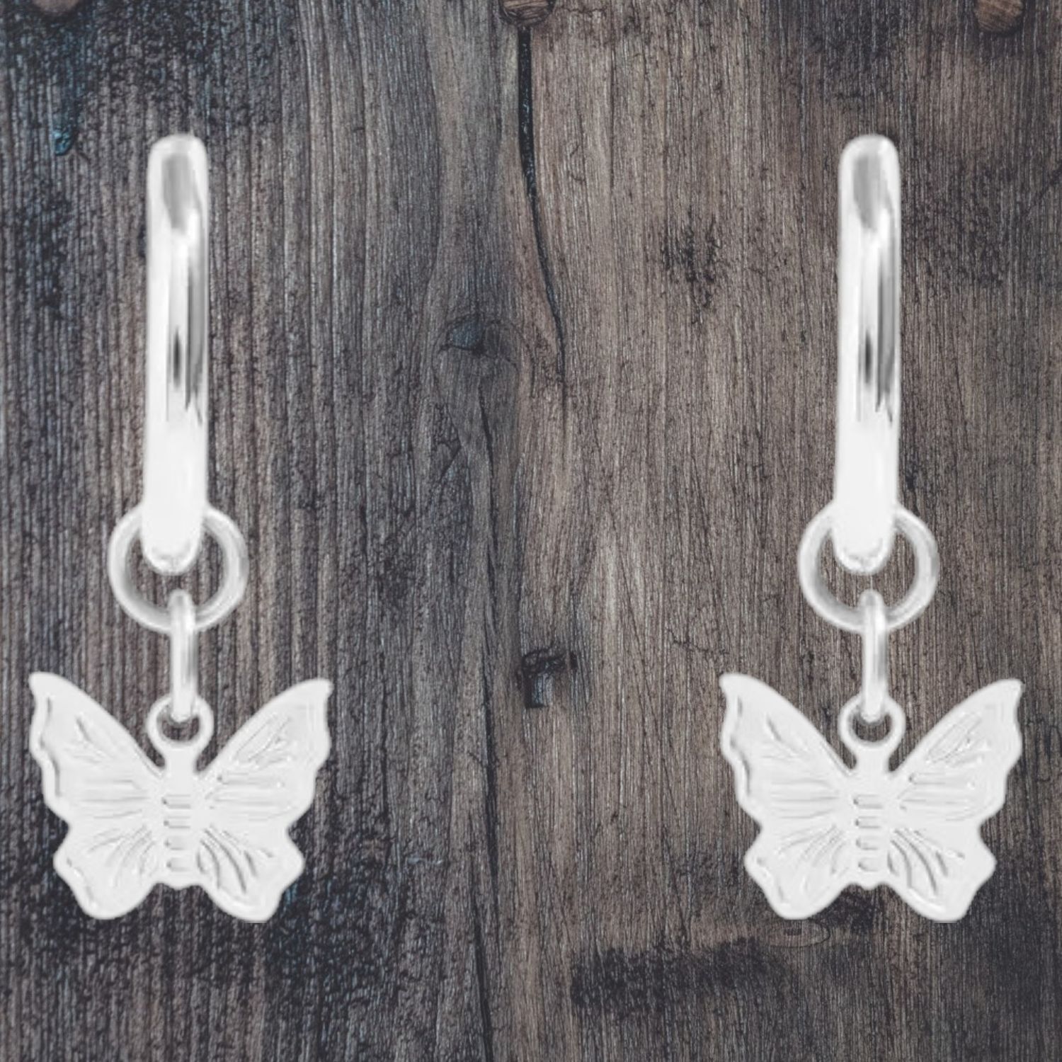 Butterfly Stainless Steel Huggie Hoop Earrings