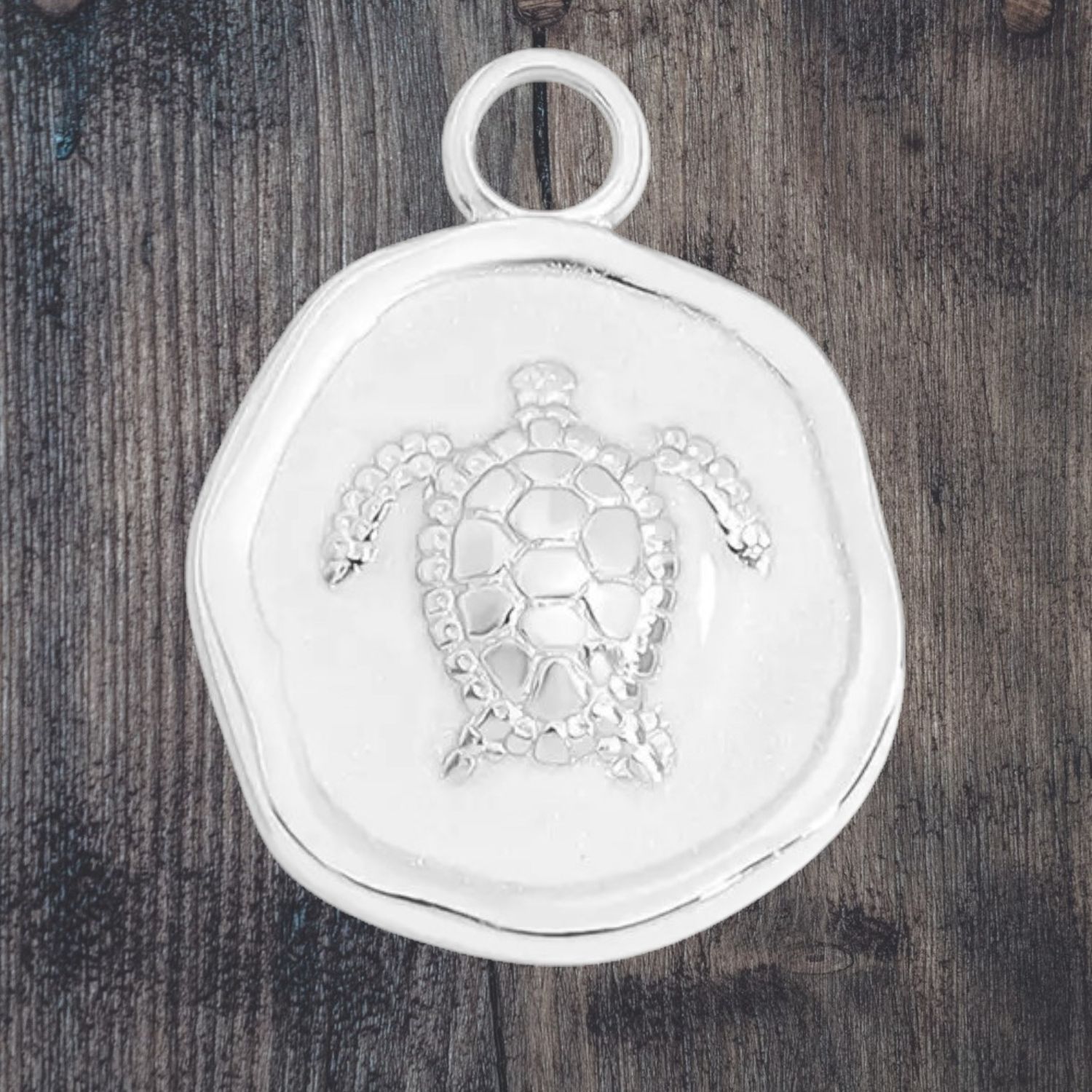 Turtle Epoxy Stainless Steel Charm
