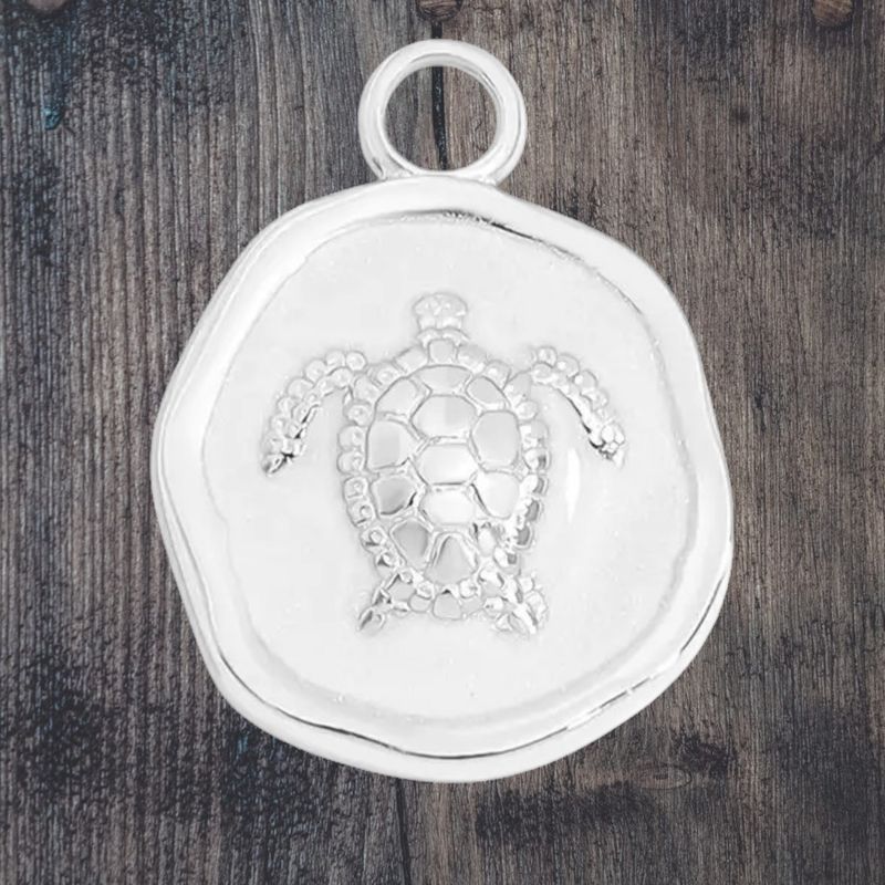 Turtle Epoxy Stainless Steel Charm