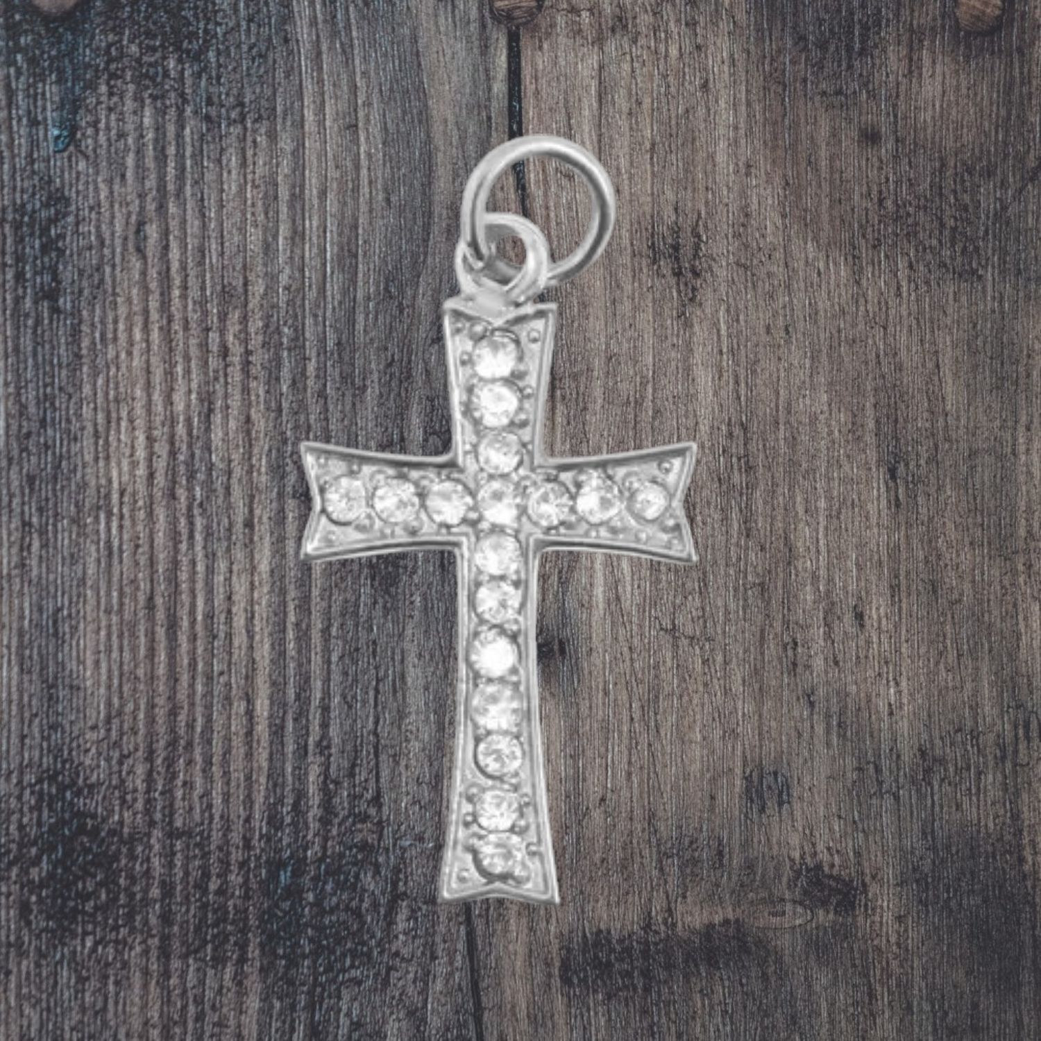 Dainty CZ Stainless Steel Cross Charm Pendant