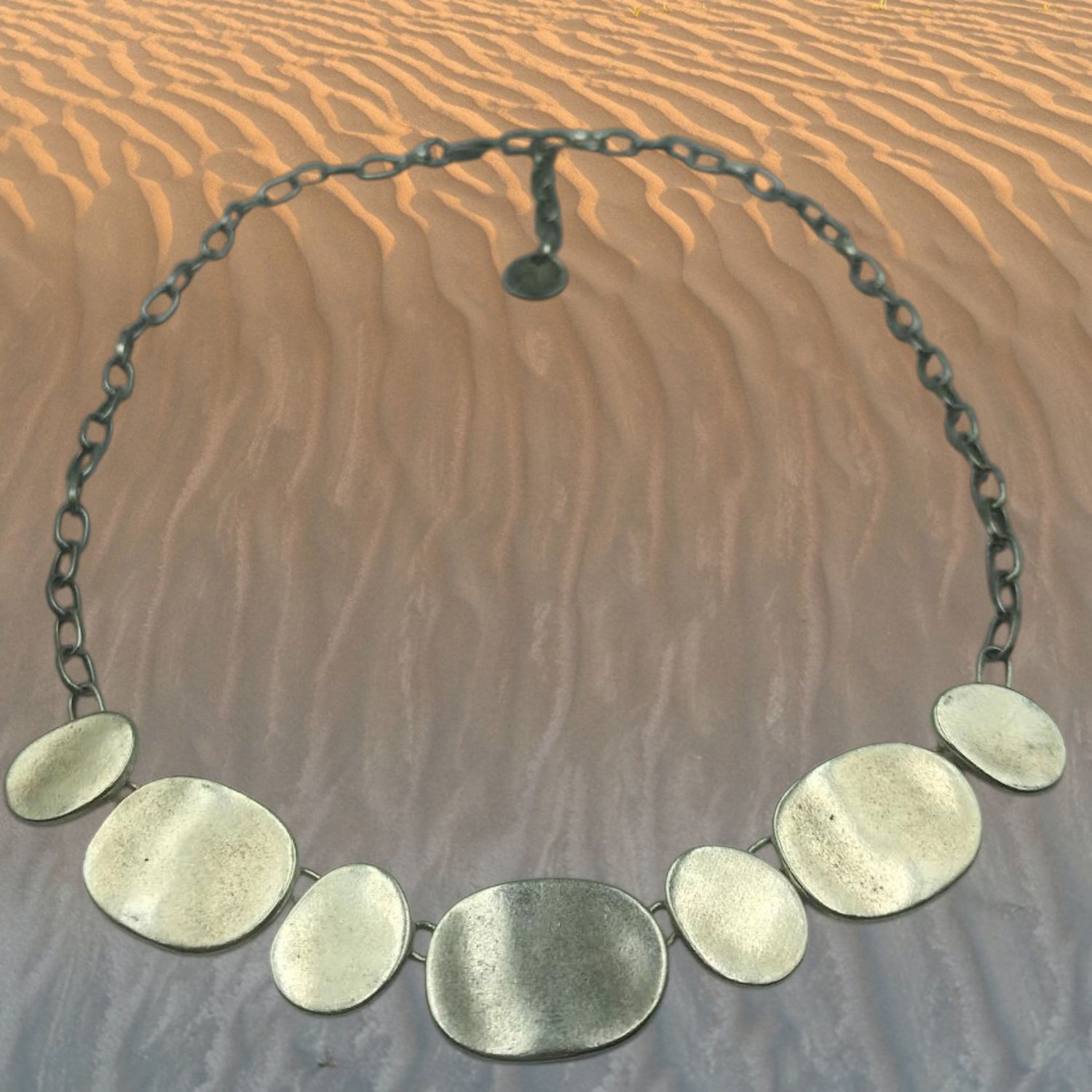 Pebble Pewter Necklace
