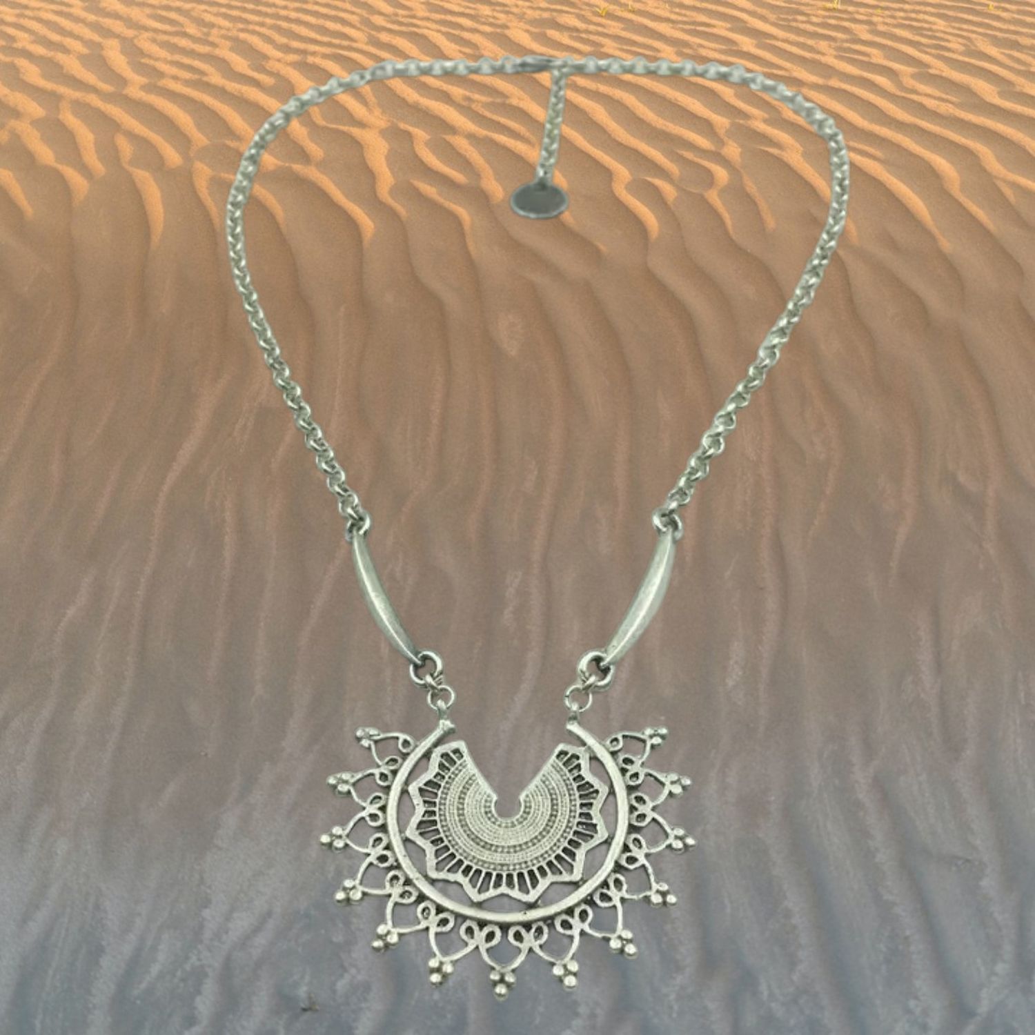 Celestial Mandala Pewter Necklace