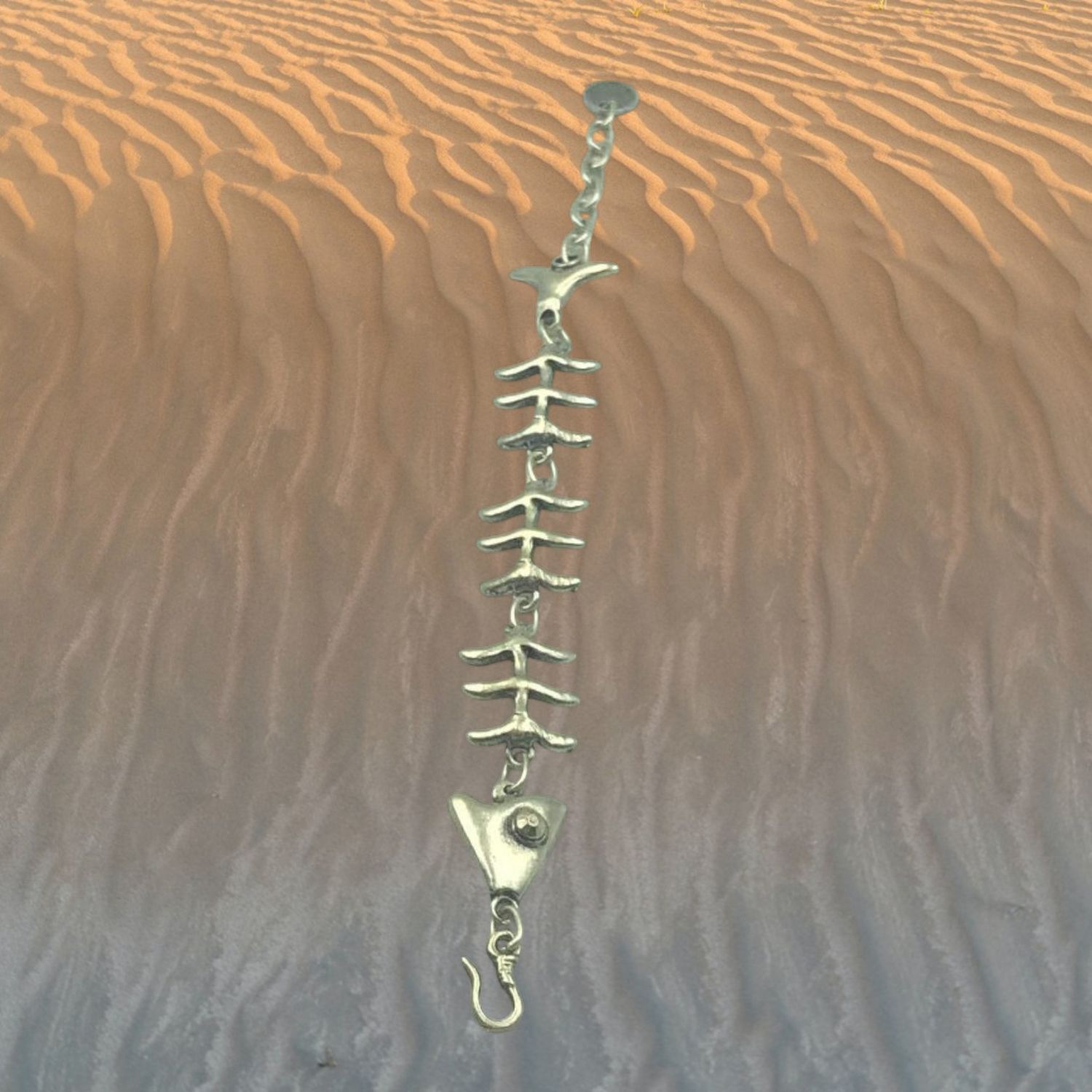Fishbone Pewter Bracelet