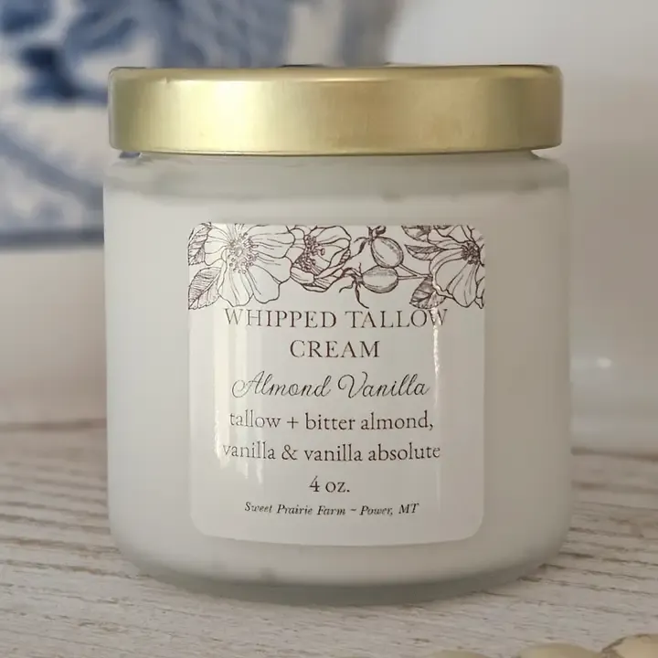 Almond Vanilla Whipped Tallow Cream, 4oz.