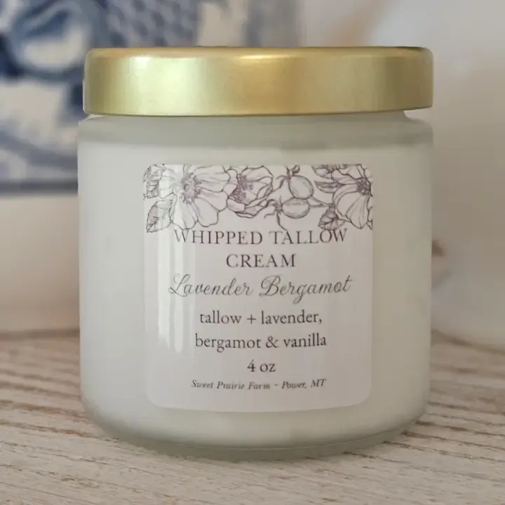 Lavender Bergamot Whipped Tallow Cream, 4oz.