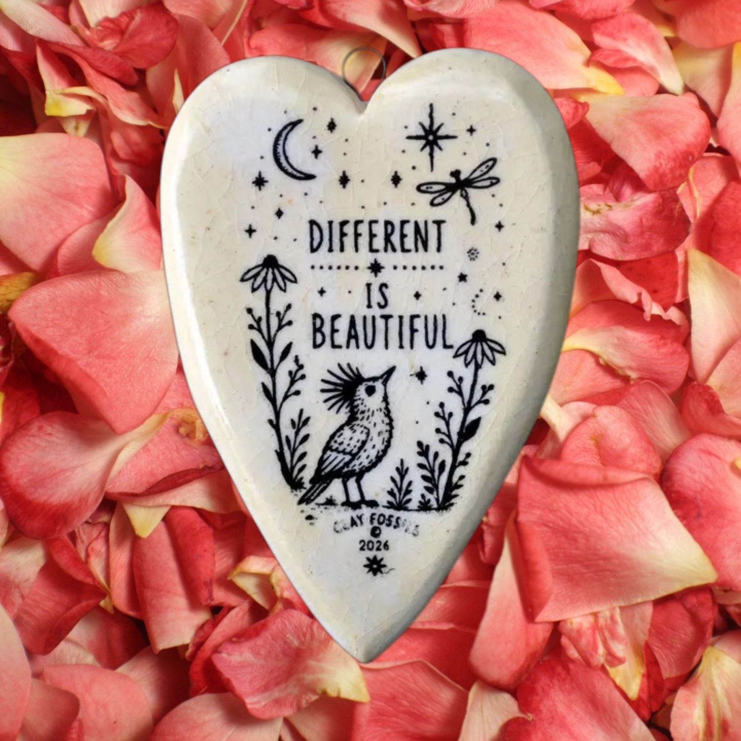 Different is Beautiful Clay Heart