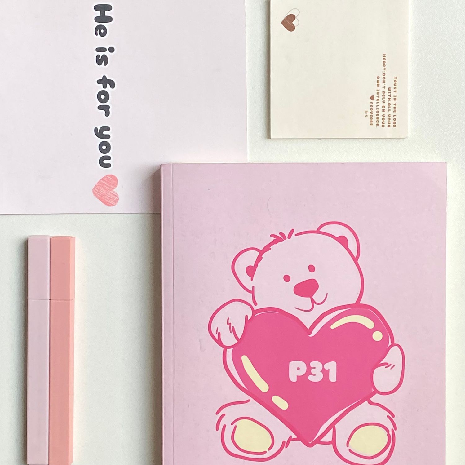 Pink teddybear Journal