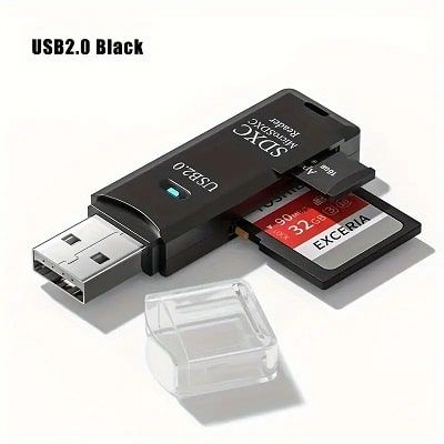 High-Speed 2-in-1 SD/TF Card Adapter with USB 2.0 Compatibility