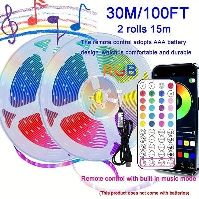 LCUTML 30 meter 5V USB LED Strip Lights