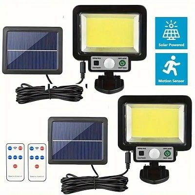 2pcs Solar Powered Wall Lamp Light Set