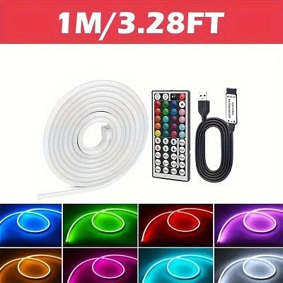 1 meter Flexible RGB LED Neon Strip Lights with Remote Contro