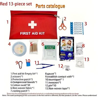 13pcs First Aid Kit – Compact Emergency Medical Supplies
