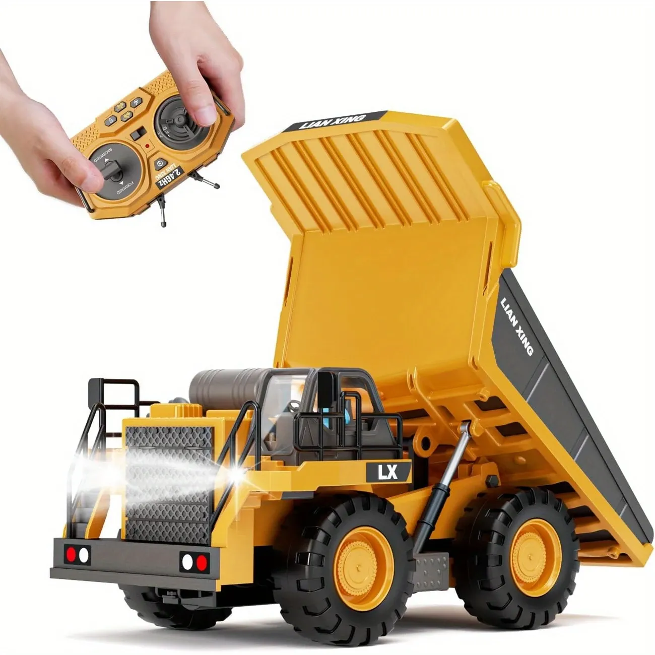 1:20 Scale Remote Control Dump Truck - 9 Channel Remote Control Construction Vehicle Toy