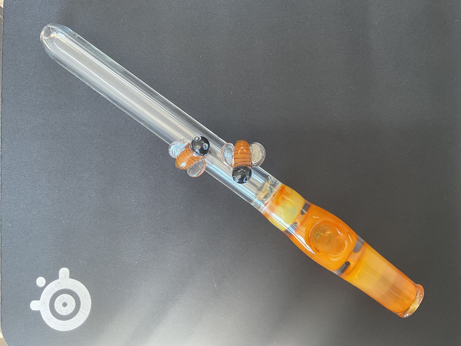 11.5 in Honey Bee Triple pinch steamroller hand pipe