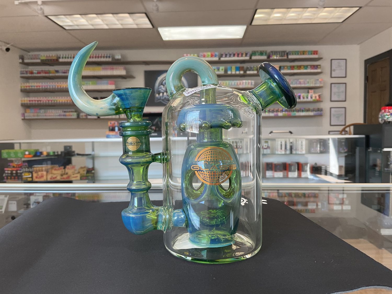 6in Crescent moon Matrix perc water pipe