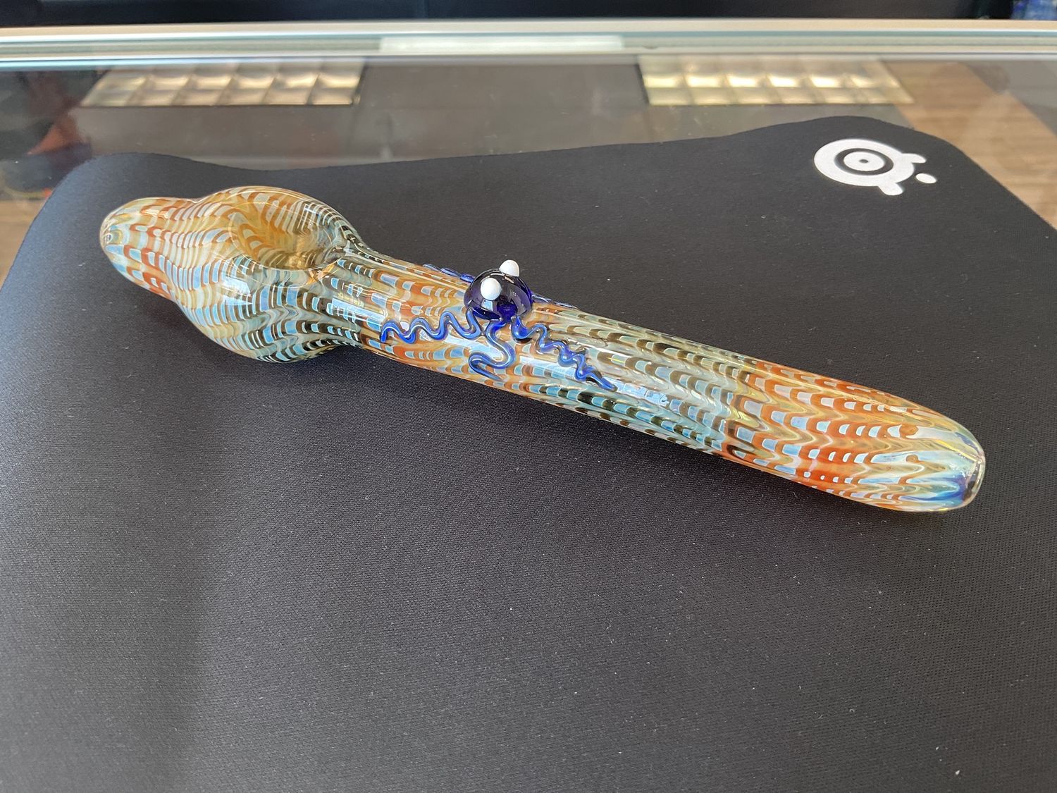 8in Rake Body Spider Marble Steamroller hand pipe