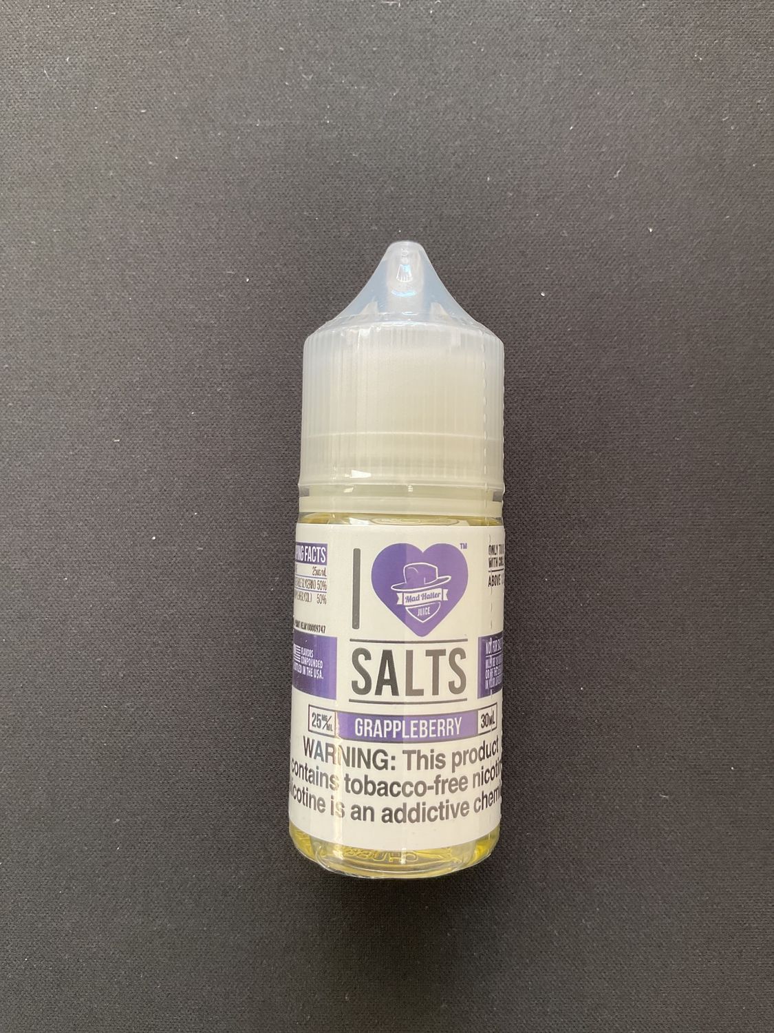 I (heart) salts juice, Mg: 25mg, flavor: Grappleberry