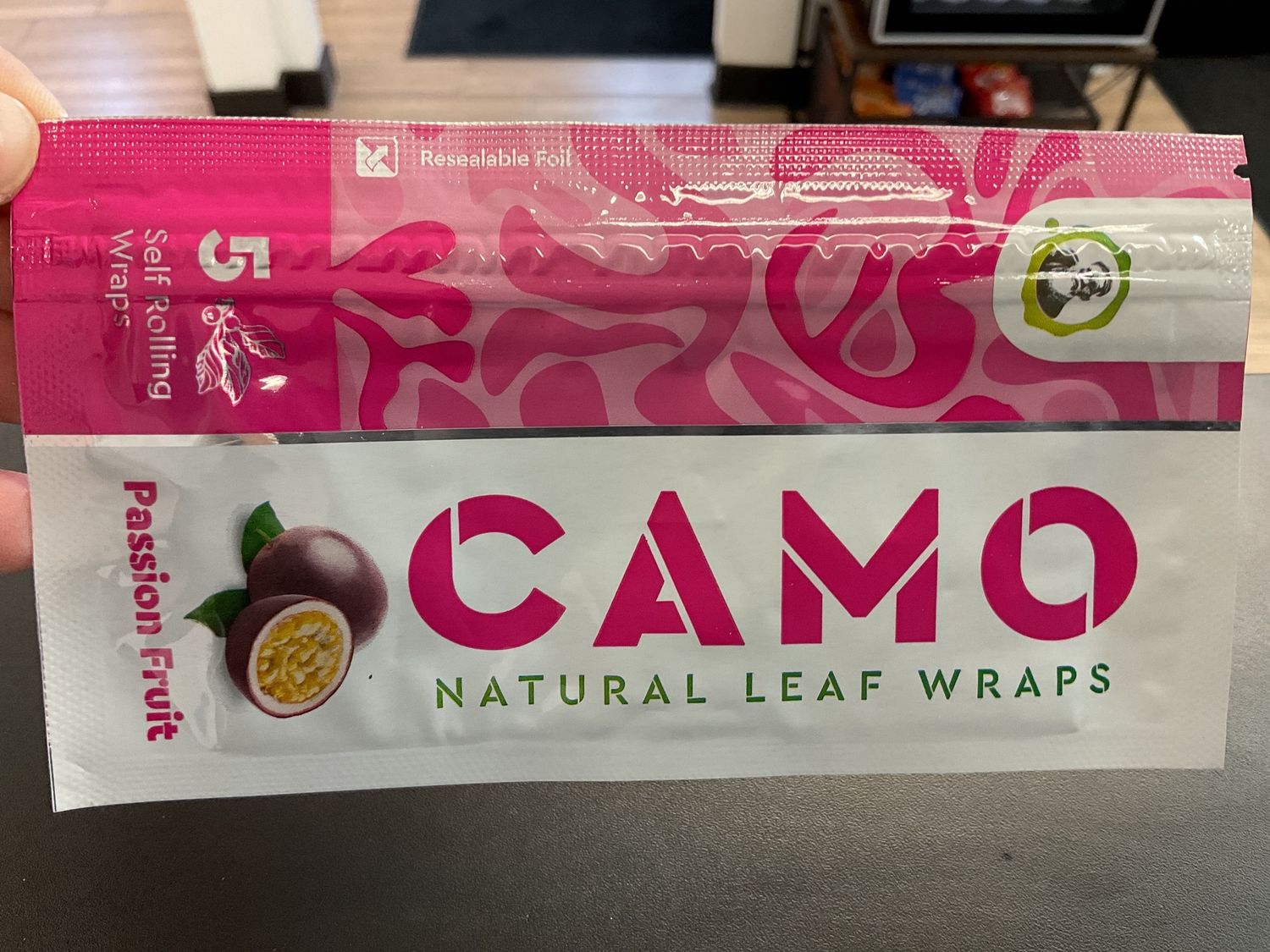 Camo Natural Leaf Wraps 5 pk, flavor: Passion Fruit