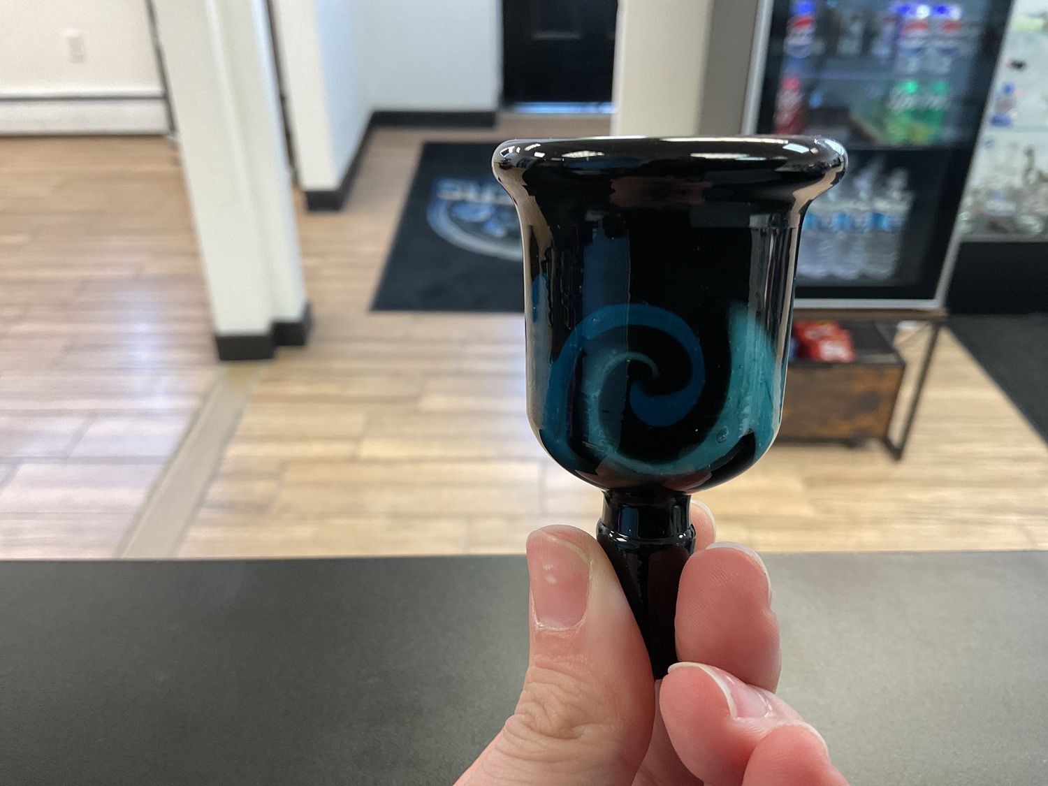 14mm reverse artwork bowl, Color: Blue green