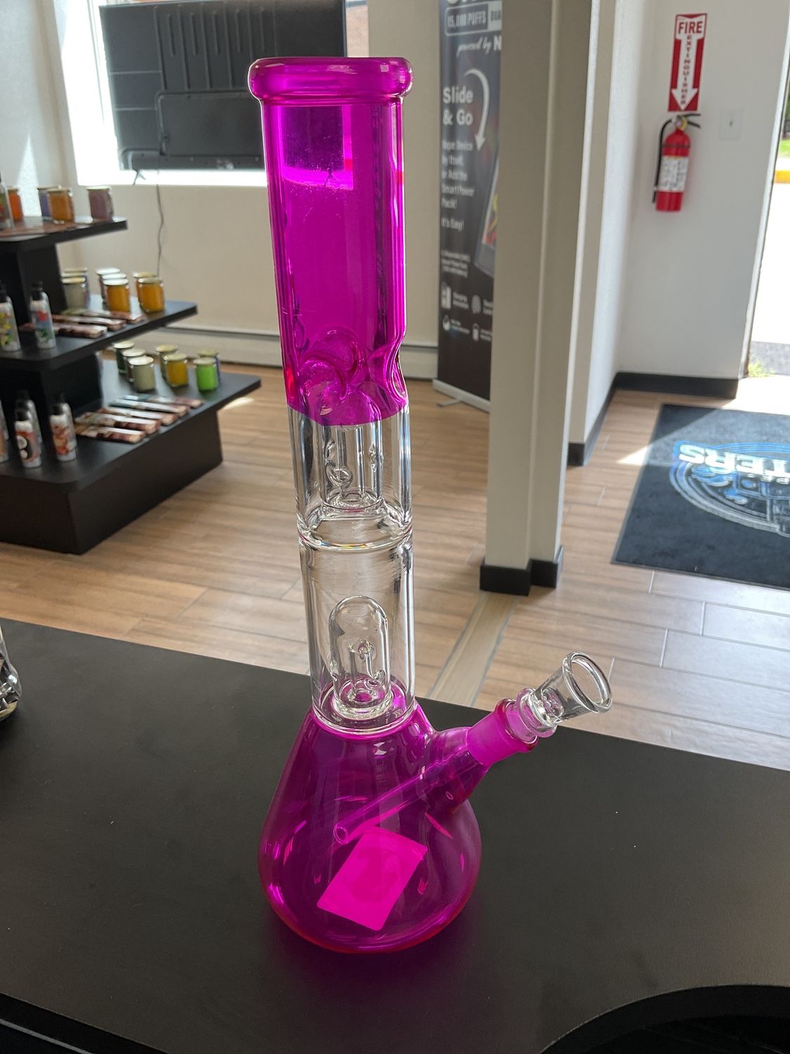 12in 2 Dome Perc Bong - Pink